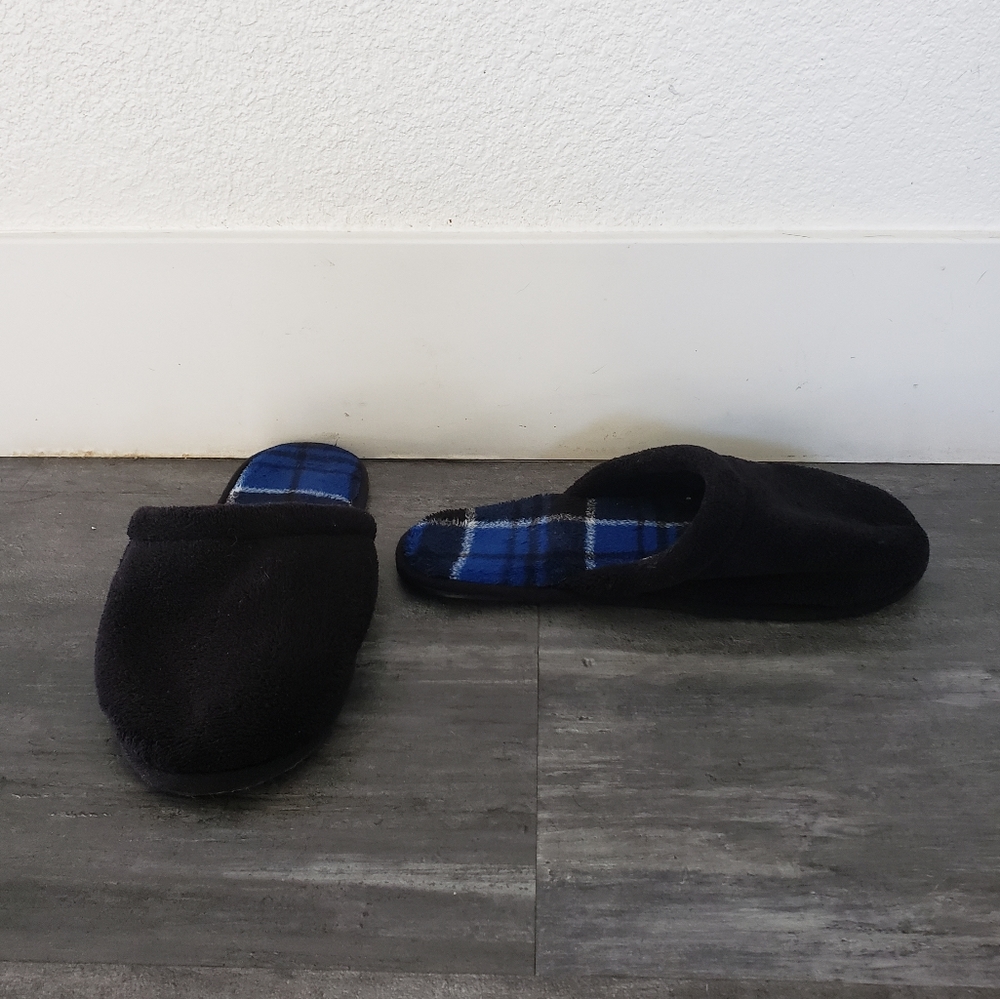 Black Blue Plaid Detailed House Slipper